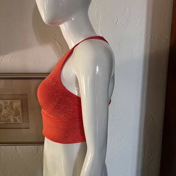 Lululemon Athletica Wunder Train Long Line Sports Bra Crunch Warm Coral - Size 8 - Picture 4 of 9